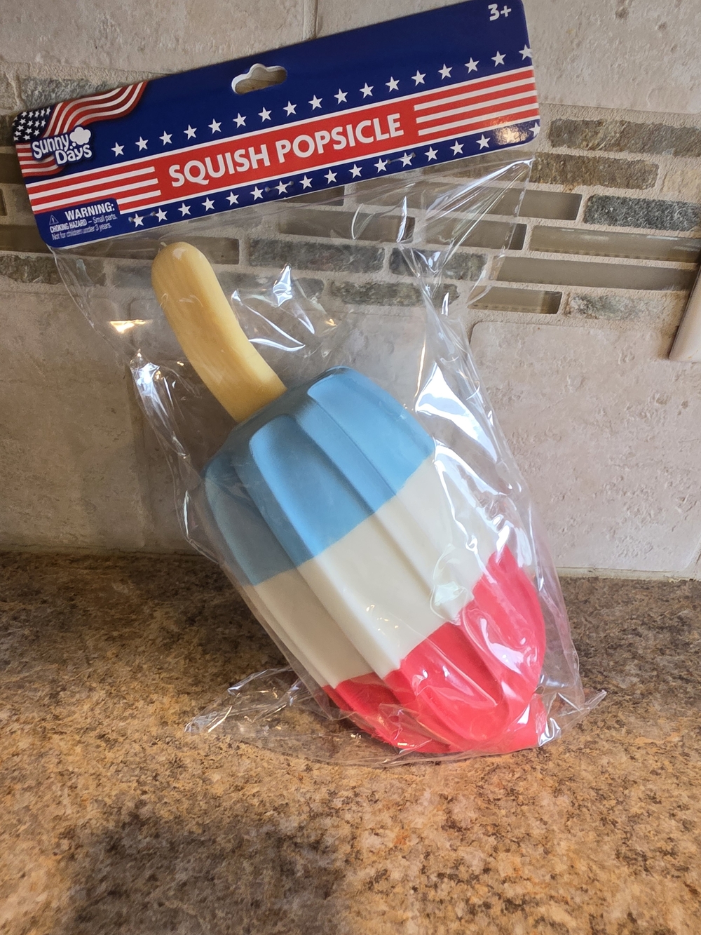 Kids Squish Popsicle Toy - Red, White & Blue